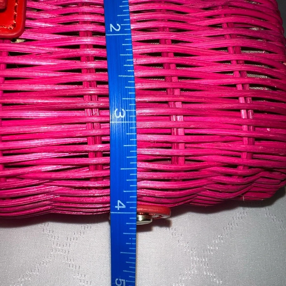 ❤️New J.Crew Rattan/Leather Twist Lock Clutch - Picture 9 of 11